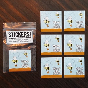 Bee Stickers honey bee sticker pack save the bees sticker beekeeper cute stickers honey bee gifts nature lover gift