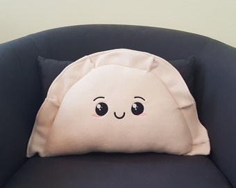 Dumpling Pillow, Kawaii Plush, Pierogi Throw Pillow, Foodie Gift, Jiaozi Plushie, Potsticker Cushion, Gyoza, Dim Sum, chef gift, food plush