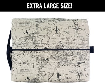 World Map Toiletry Bag airplane travel bag canvas bag travel gift for women dopp kit for men vegan bag