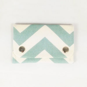 Cartera Chevron delgada para mujer, billeteras azules delgadas, tarjetero para mujer, billetera vegana pequeña y delgada para mujer, billetera de lona hecha a mano