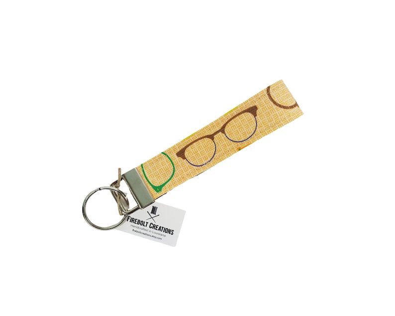 Glasses Key Chain Optometry key fob eye glasses key ring optometrist gift wrist lanyard image 1