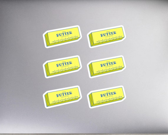 Butter Sticker Set, small stickers, journal stickers, food planner stickers, foodie gift, laptop decal, baker stickers, bakery, chef gift