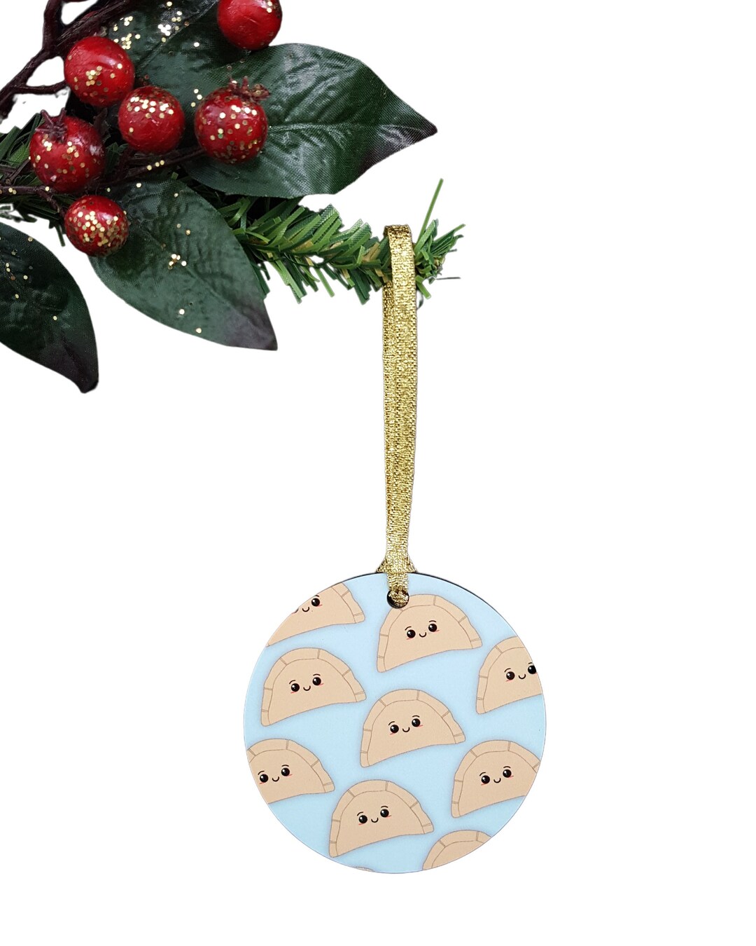 Dumpling Christmas Ornament, Pierogi, Chef Gift, Food Ornament, Foodie