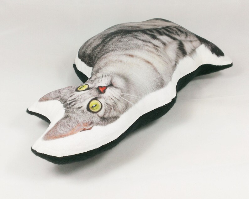 Gray Tabby Cat Pillow Gifts for Cat Lovers Cat Cushion Stuffed | Etsy