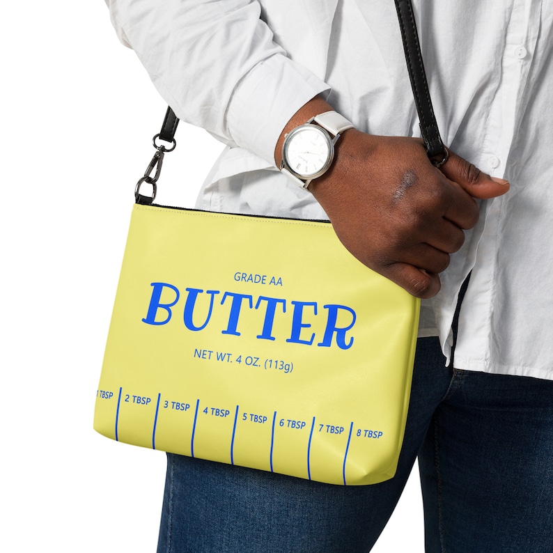 Butter Purse, funny Crossbody bag, novelty purse, butter gift woman, Foodie Gift, Baker Gift, Chef Gift, small crossbody bag, wristlet strap