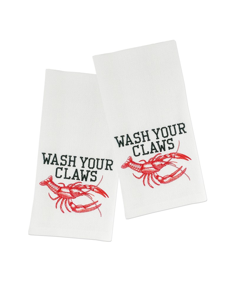 Crawfish Funny Kitchen Towels kitchen decor new orleans louisiana mardi gras cajun art dish towels foodie gift hand towels hostess gift usa image 4