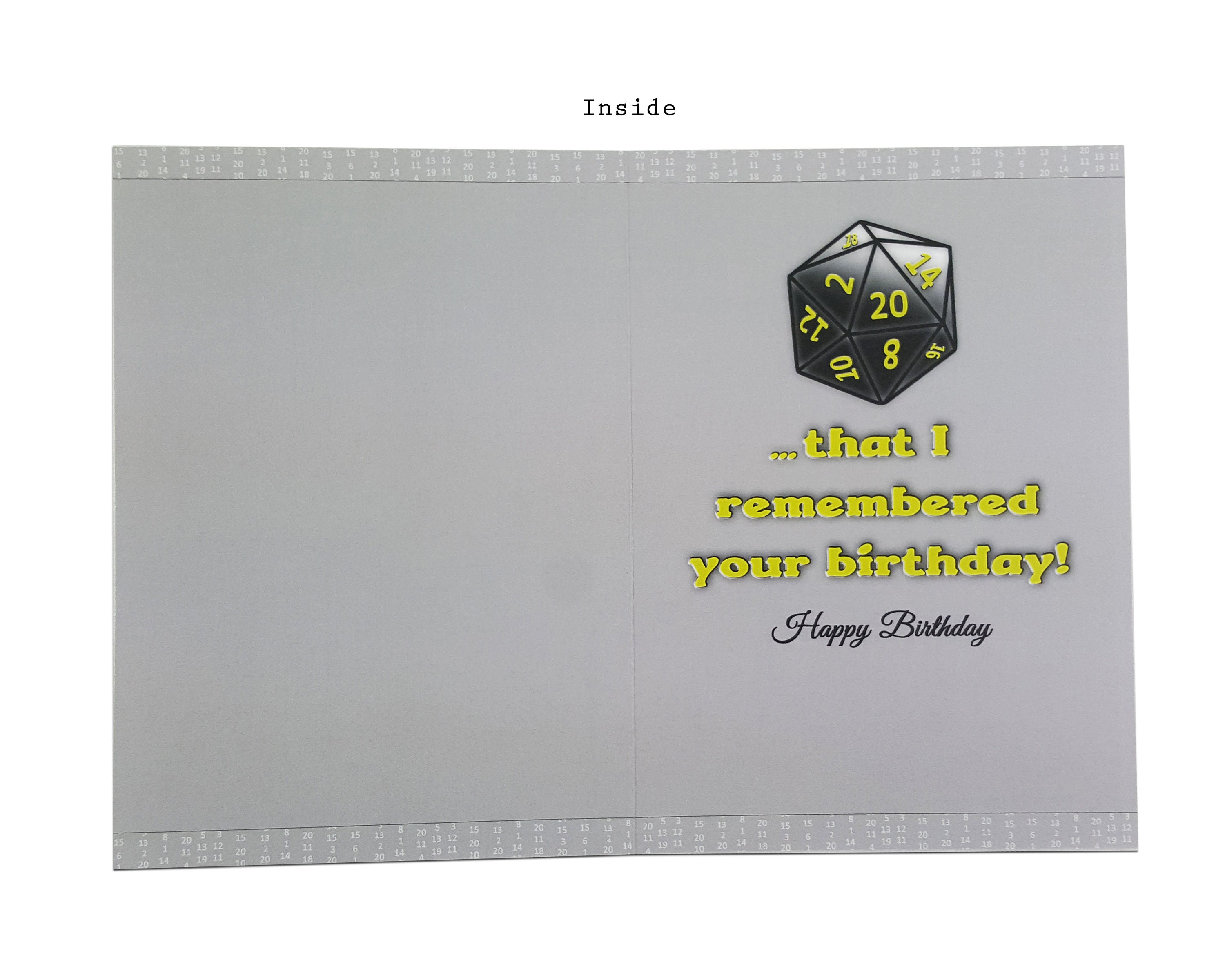 D20 Dice Birthday Card geek birthday card nerdy gifts dungeon Etsy