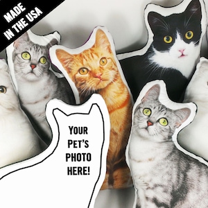 Custom Pet Pillow Custom Cat Pillow best cat lover gifts shape cat plush pillow dog photo dog pillow pet photo pillow pet loss cat lady gift