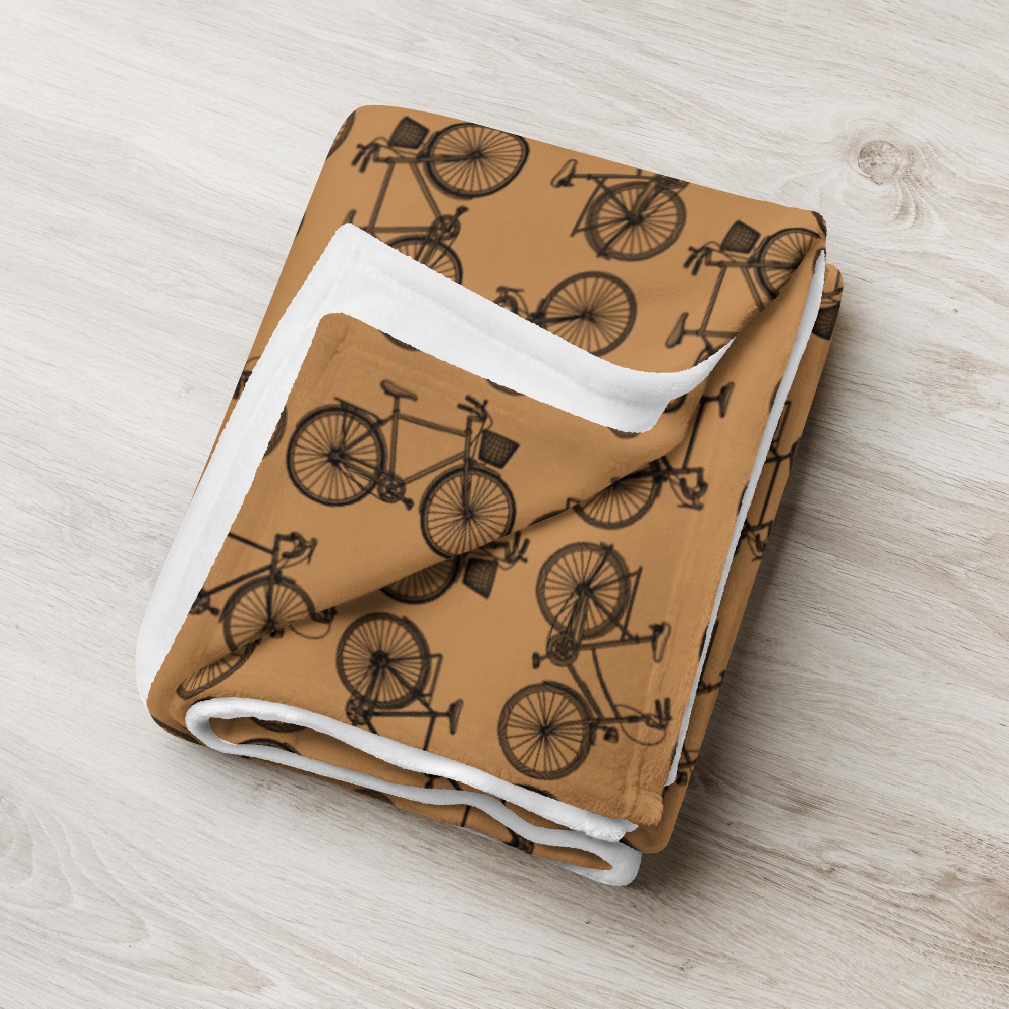 Bicycle Blanket, cozy home decor, bike throw blanket, bedding, mountain bike, housewarming gift, cycling gift, living room decor