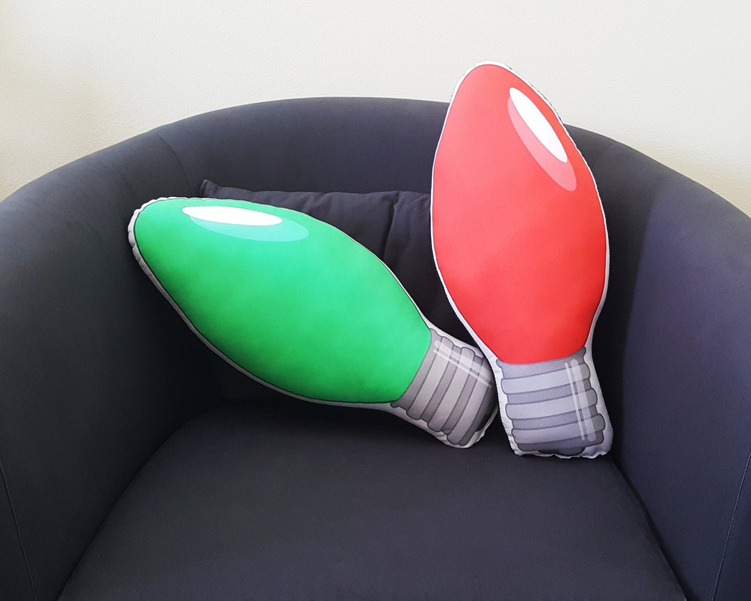 Christmas Light Bulb Pillow Decorations Throw Pillow Holiday Decor Xmas