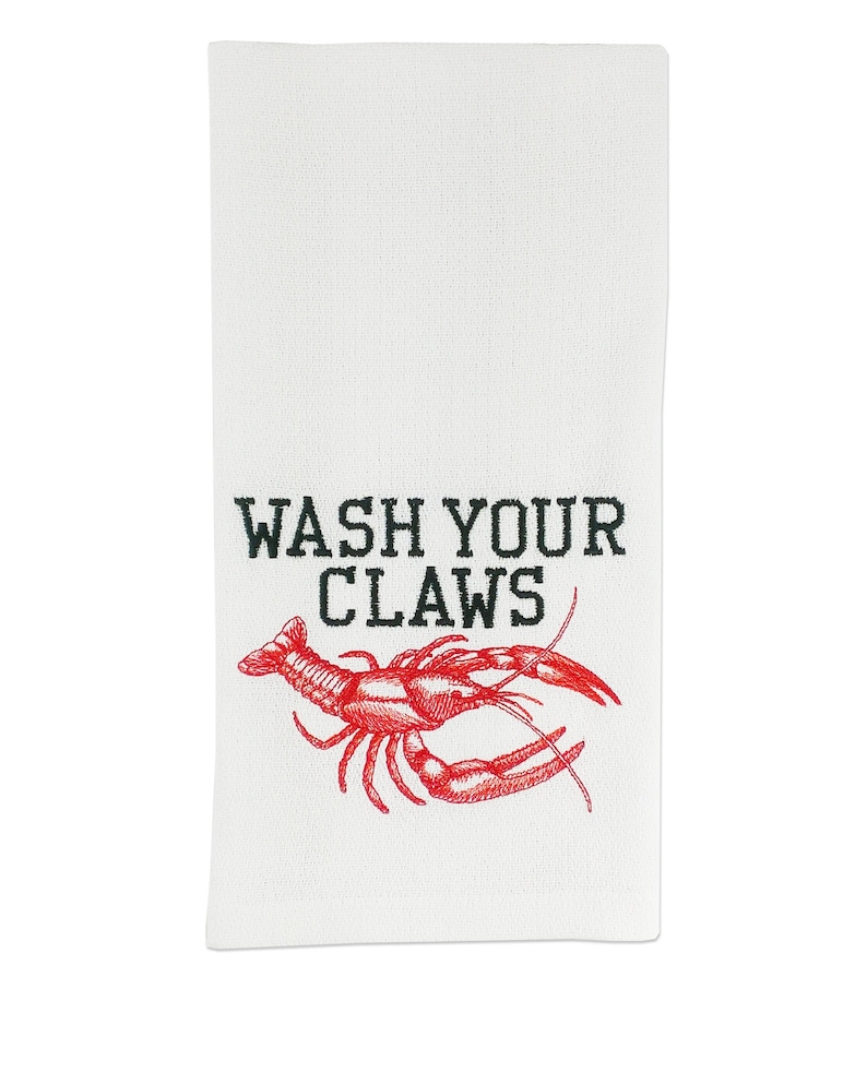 Crawfish Funny Kitchen Towels kitchen decor new orleans louisiana mardi gras cajun art dish towels foodie gift hand towels hostess gift usa image 1