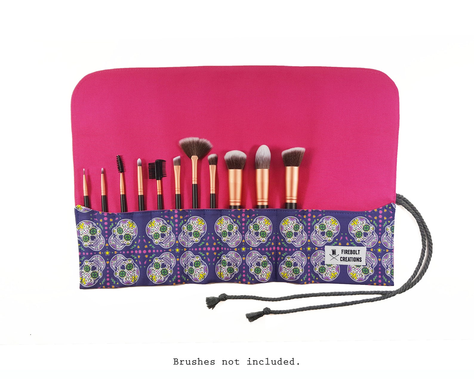 Sugar Skull Make Up Brush Holder pastel goth makeup brush roll Etsy