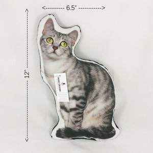 Gray Tabby Cat Pillow: Stuffed Animal Cat Lover Gift image 4