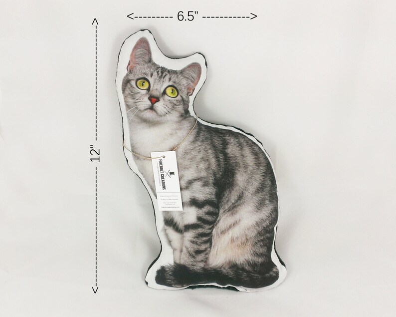 Gray Tabby Cat Pillow: Stuffed Animal Cat Lover Gift image 4