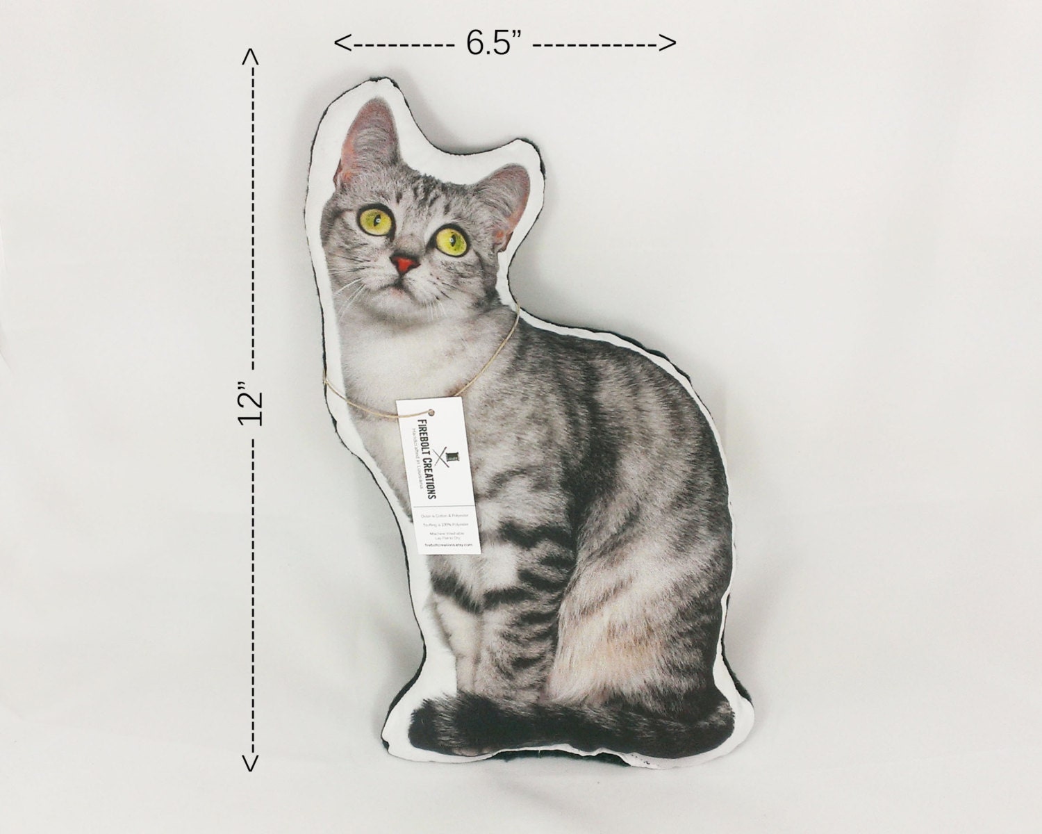 Gray Tabby Cat Pillow Gifts for Cat Lovers Cat Cushion Stuffed Etsy