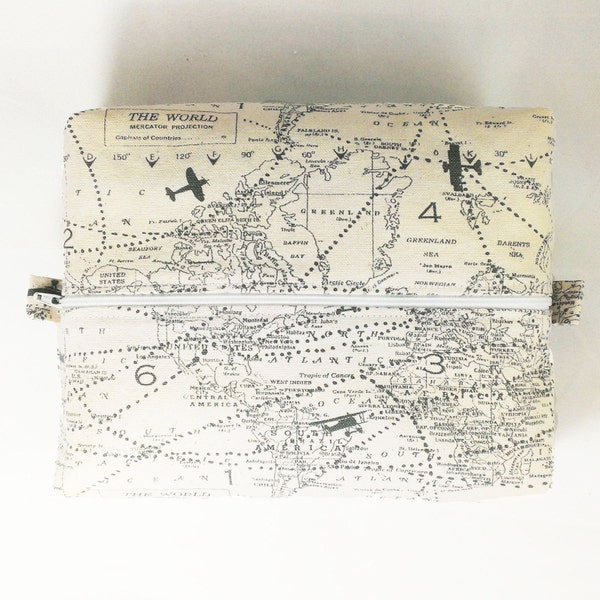 Airplane Toiletry Bag World Map Woman Gift Makeup Case Bathroom Bag Cosmetic Case Travel Gift Pilot stocking stuffer