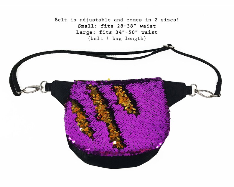 Sequins Fanny Pack Purple Gold Hip Bag Color Changing mardi Etsy