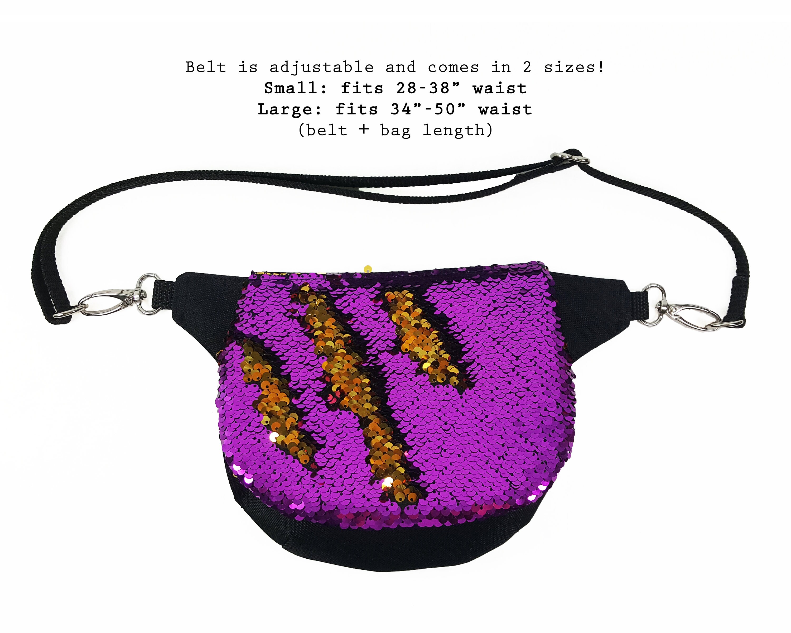 Sequins Fanny Pack Purple Gold Hip Bag Color Changing mardi Etsy