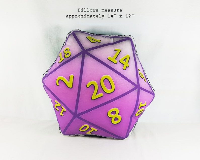 D20 Dice Pillow polyhedral dice cushion geek home decor gaming dungeon master rpg game room gamer gifts dice pillow nerdy college student image 6
