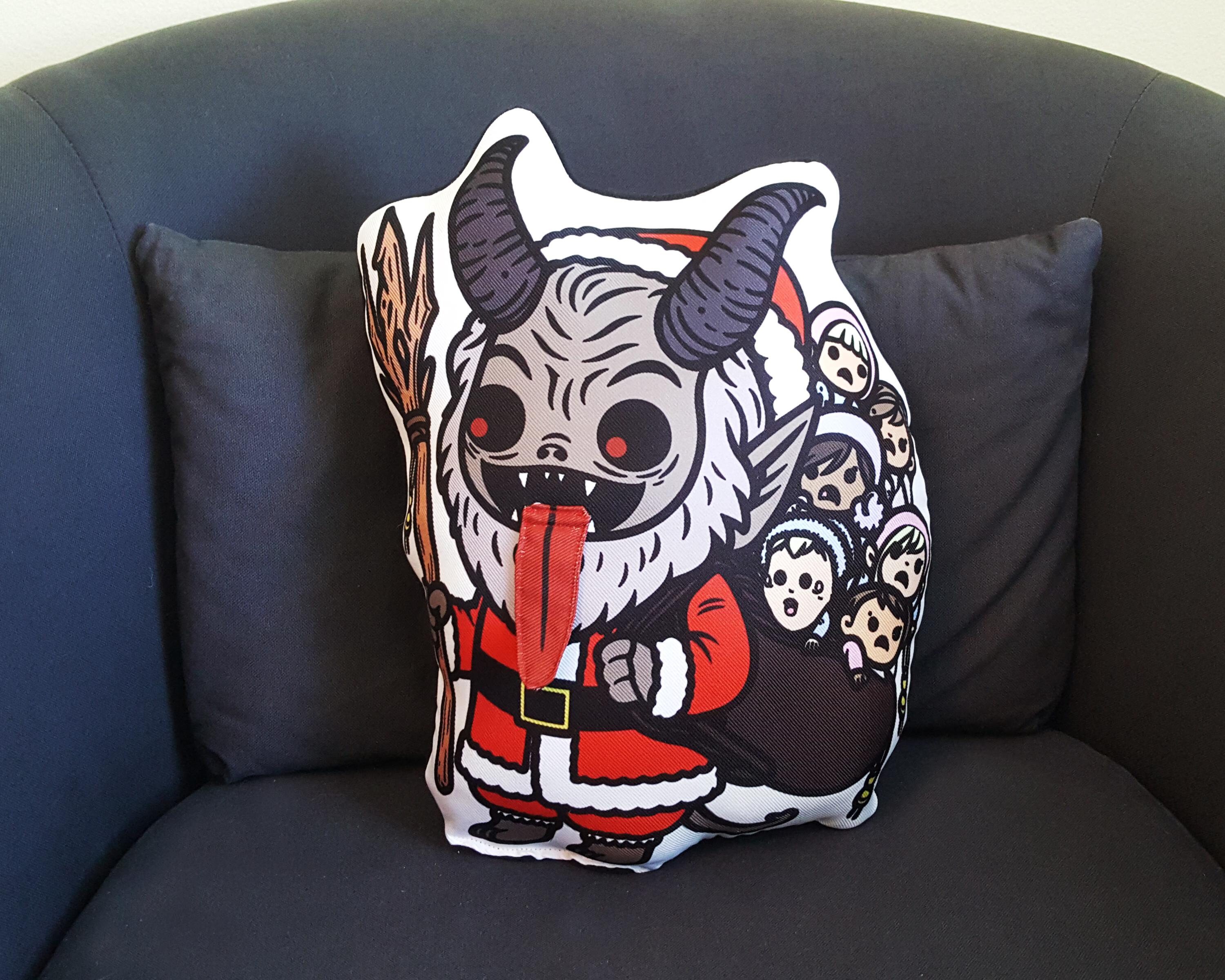 Krampus Pillow, gothmas, horror, Christmas pillow, cryptid, krampus doll, gothic throw pillow, goth decor, german folklore, gothmas, creepy