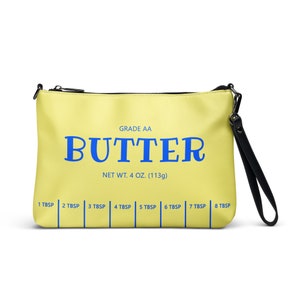 Butter Purse, funny Crossbody bag, novelty purse, butter gift woman, Foodie Gift, Baker Gift, Chef Gift, small crossbody bag, wristlet strap