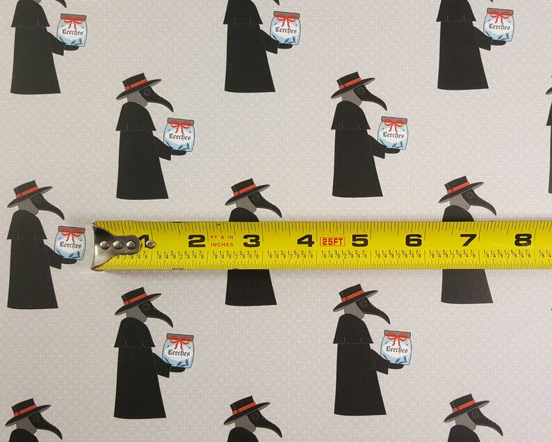 Plague Doctor Wrapping Paper, Halloween gift wrap, goth gift wrap, medical wrapping paper, nurse scrapbook paper, funny birthday gift wrap image 5