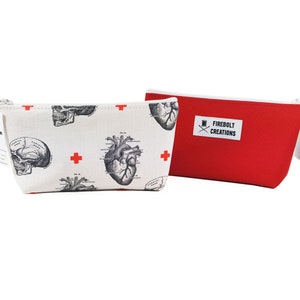 Anatomical Heart Medicine Bag: Medical Student Gift, Waterproof Canvas image 2