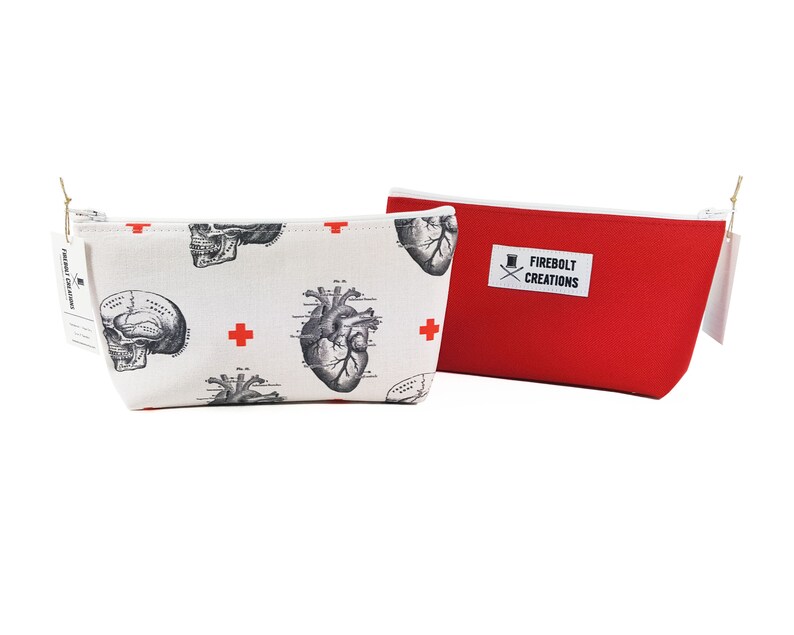 Anatomical Heart Medicine Bag: Medical Student Gift, Waterproof Canvas image 2