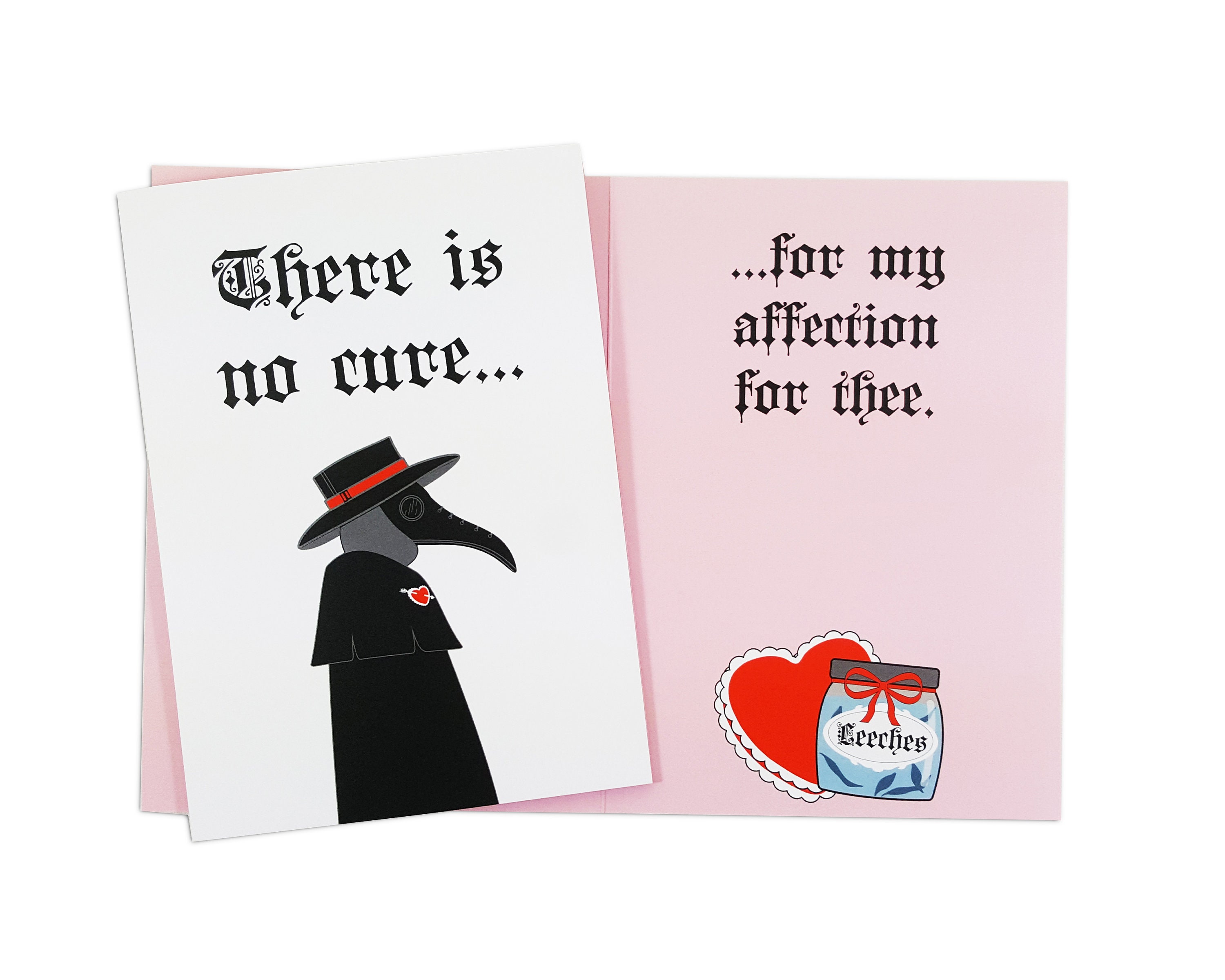 Plague Doctor Love Greeting Card Funny Pandemic Steampunk I Love You  Boyfriend Card Husband 5x7 Goth Valentine's Day Card 