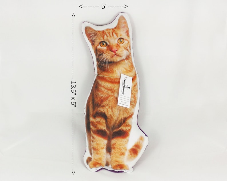 Orange Cat pillow cat lover gift pet pillow stuffed cat lady funny gift white elephant gift plush tabby cat mom image 4