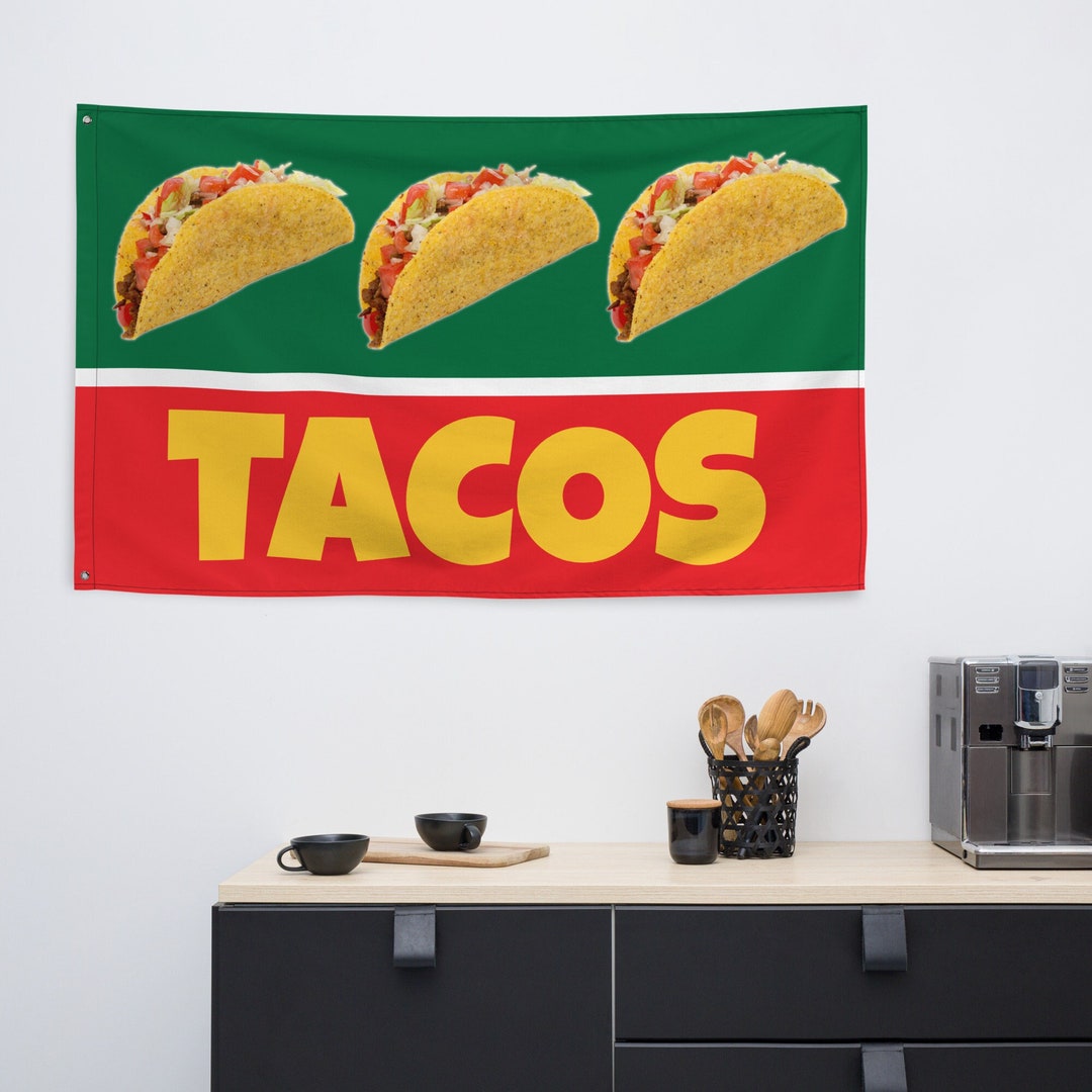 Taco Flag, 34.5 X 56, Taco Banner, Food Truck Flag, Taco Sign, Taco