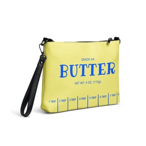 Butter Purse, funny Crossbody bag, novelty purse, butter gift woman, Foodie Gift, Baker Gift, Chef Gift, small crossbody bag, wristlet strap