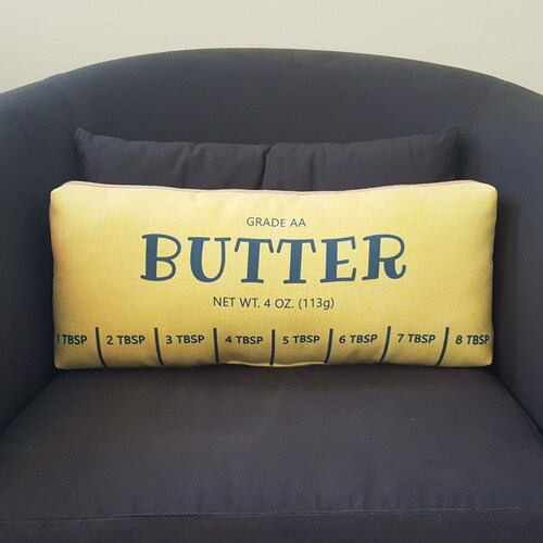 Butter Pillow: Foodie Baker Gift, Farmhouse Decor, Handmade food cushion