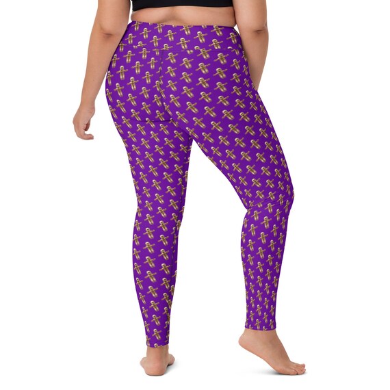 Mardi Gras Leggings, King Cake Baby Tights, Purple Gold, Yoga