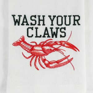 Crawfish Funny Kitchen Towels kitchen decor new orleans louisiana mardi gras cajun art dish towels foodie gift hand towels hostess gift usa image 5