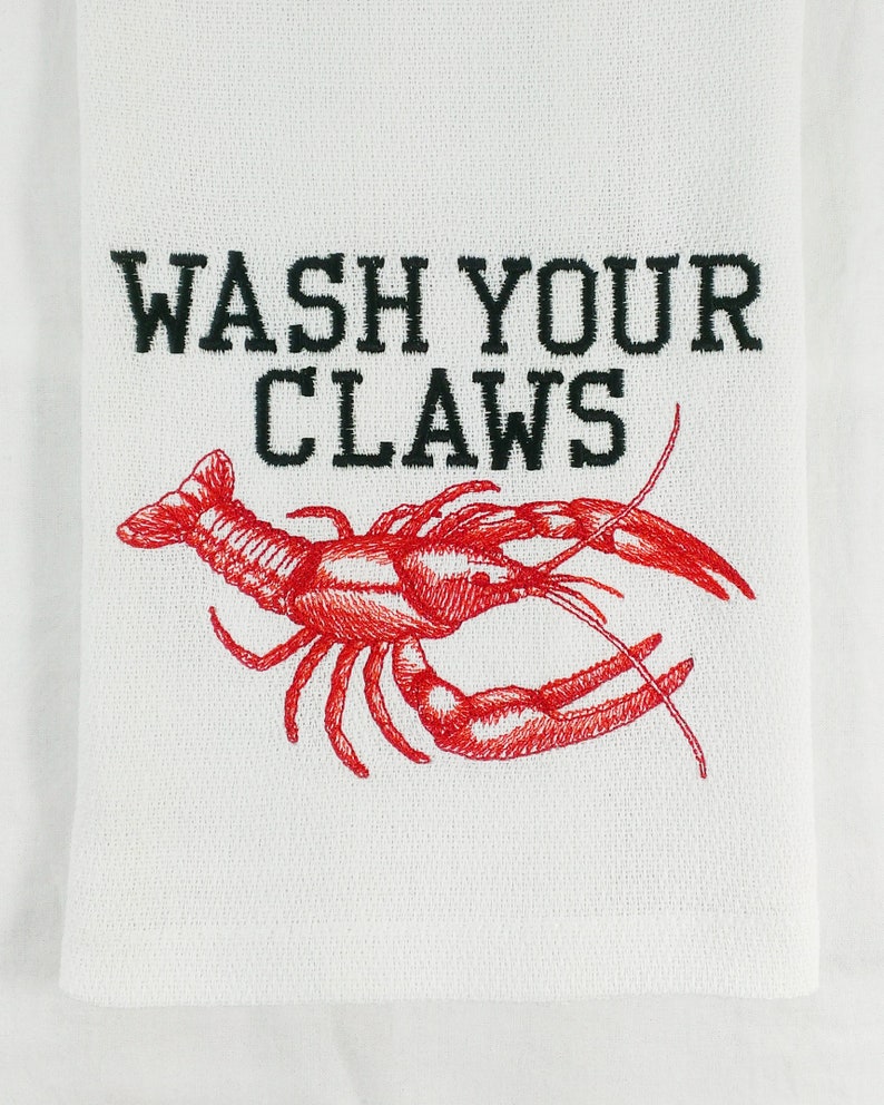 Crawfish Funny Kitchen Towels kitchen decor new orleans louisiana mardi gras cajun art dish towels foodie gift hand towels hostess gift usa image 5