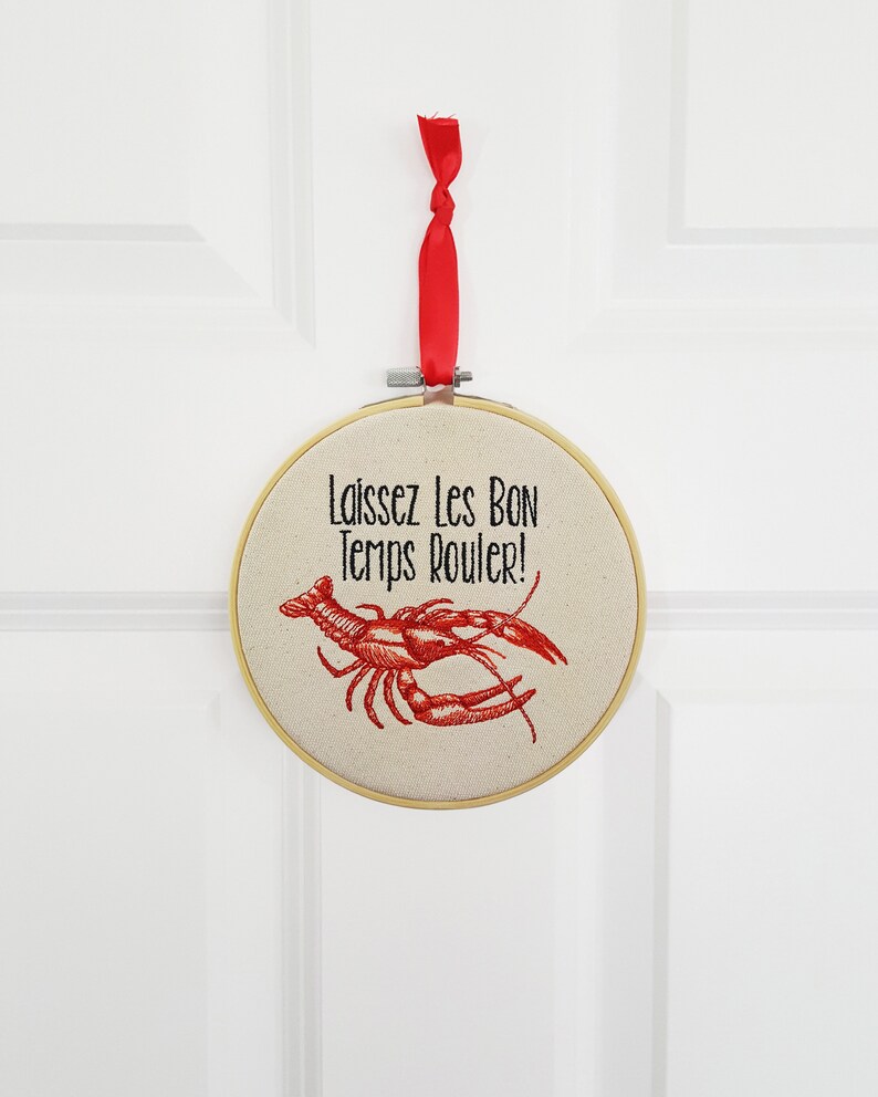 Crawfish Boil Wall Art Louisiana home decor crawfish decor cajun french wall decor louisiana art new orleans embroidery hoop mardi gras nola