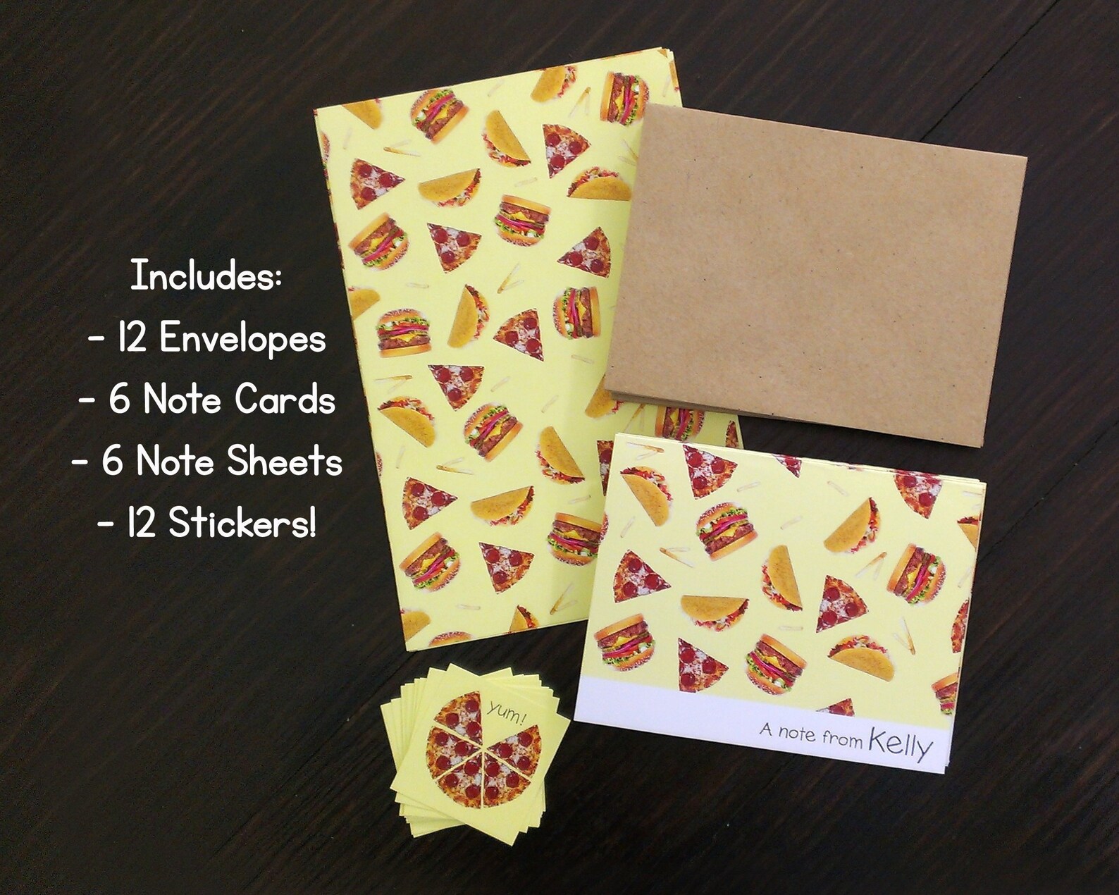 Pizza Letter Writing Set Taco cute stationary set personalized Etsy