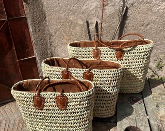 Artisan-Made French Basket Handwoven with Leather Accents: Trendy & Eco-Friendly Shopping