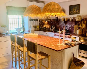 Boho straw Doum ceiling light