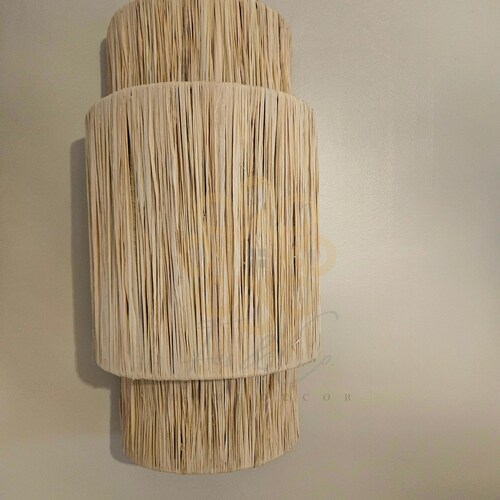 Handgjord Raffia Vägglampa: Honeycomb Marockansk Dekor