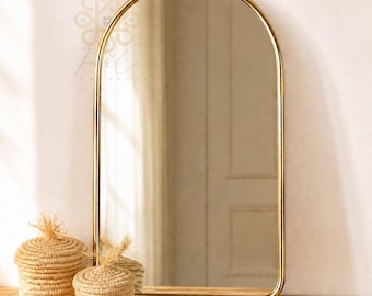 GOLDEN Arched Mirror Brass | Wall Mirrors, Bathroom Vanity Mirror Modern Home Decor