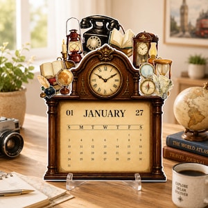 Rétro calendar clock - Etsy España