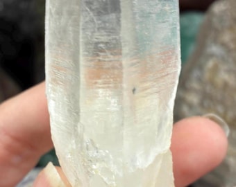 Clear Quartz Point, 126 g Natural Termination with Self-Healed Base, Minas Gerais