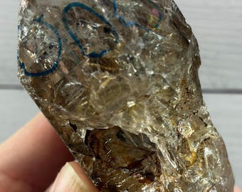 Smoky Quartz Enhydro Crystal 126g | 4 Bubbles | Natural Water Inclusion Quartz Specimen