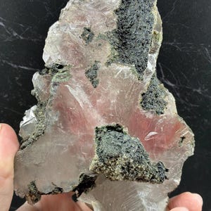 Large Optical Calcite Specimen, Moldy Raspberry with Manganese Oxides from India