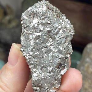 Natural Galena Crystal Specimen, 146g Steel Silver Mineral for Collector Display