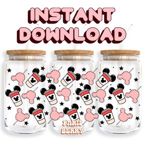Snack carini a forma di topo, involucri da 16 once, cartoni animati, personaggi, Natale, Halloween, PNG, design per involucri in vetro Libbey Tumbler / download digitale istantaneo