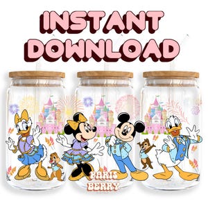 Cute Mouse Celebration, 16oz Wrap, Character Cartoon, Christmas, Halloween, PNG, Tumbler Libbey Glass Wrap Design | Instant Digital Download