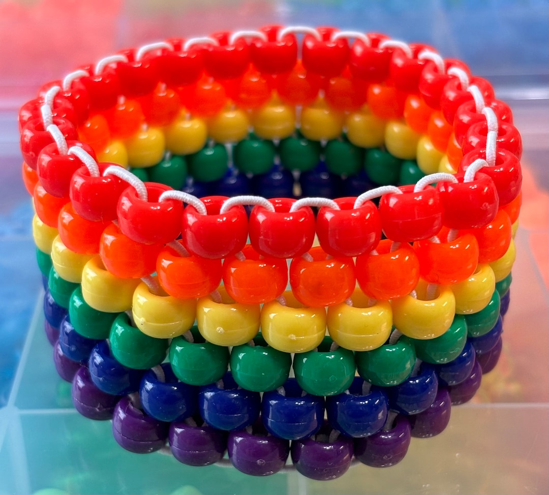 Vibrant Rainbow Kandi Cuff Bracelet